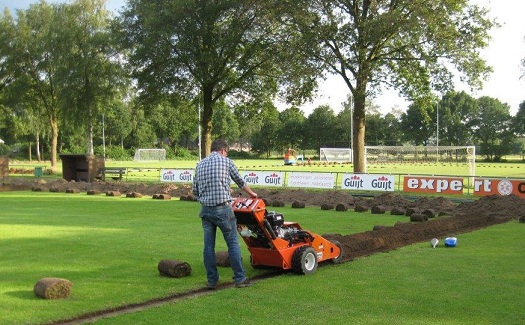 Aanleg beregeningsinstallatie in volle gang